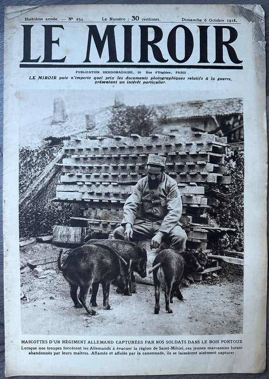 1918 Issue "Le Miroir" - Pigs