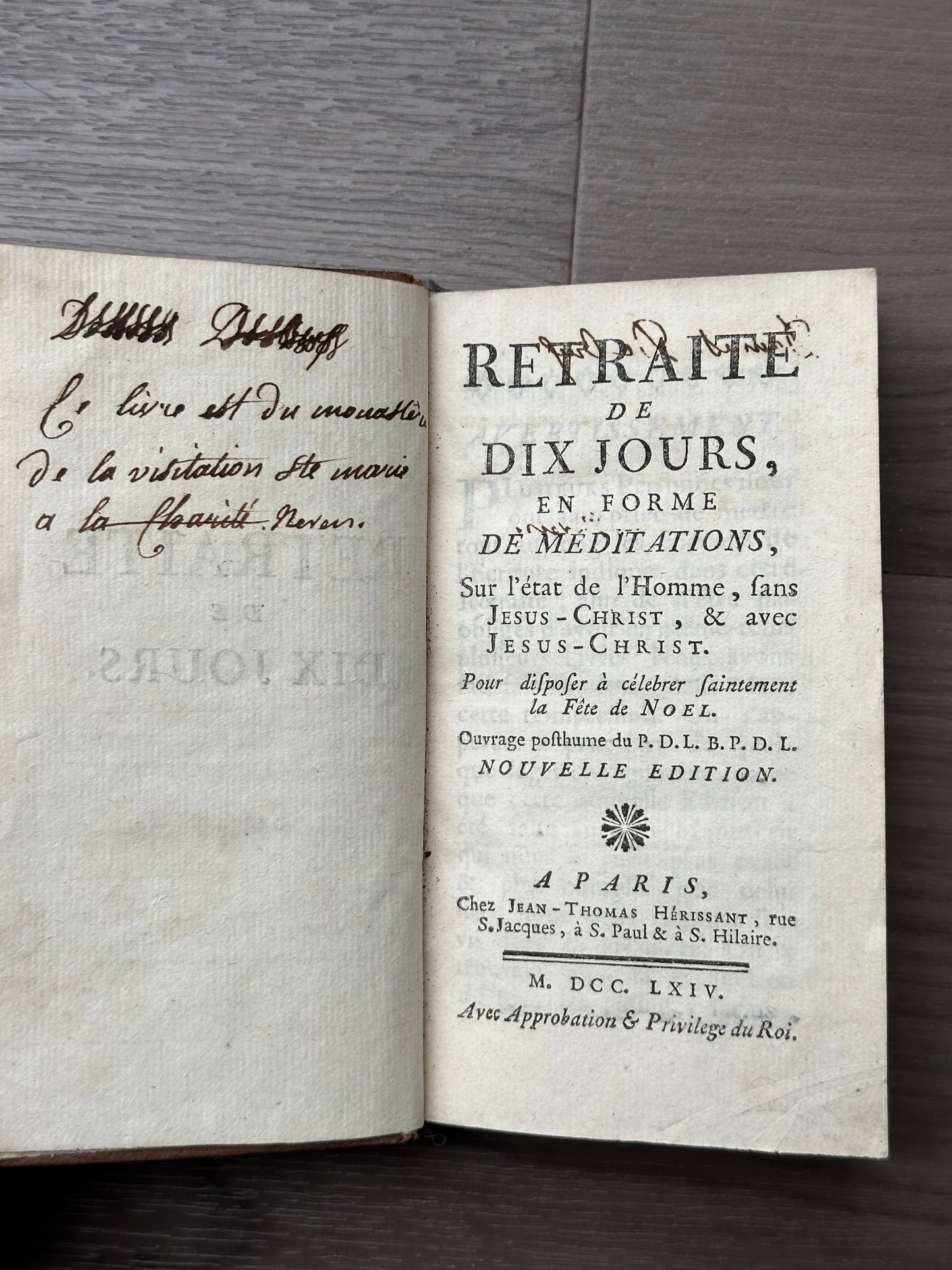 1764 French Religion Book