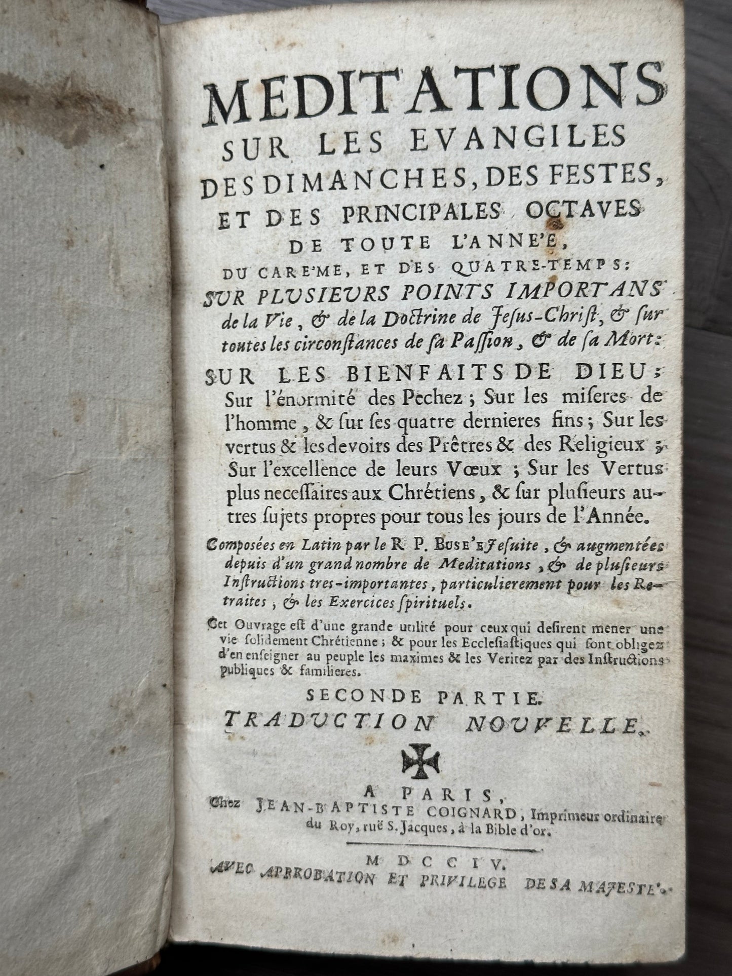 1704 French Religion Book