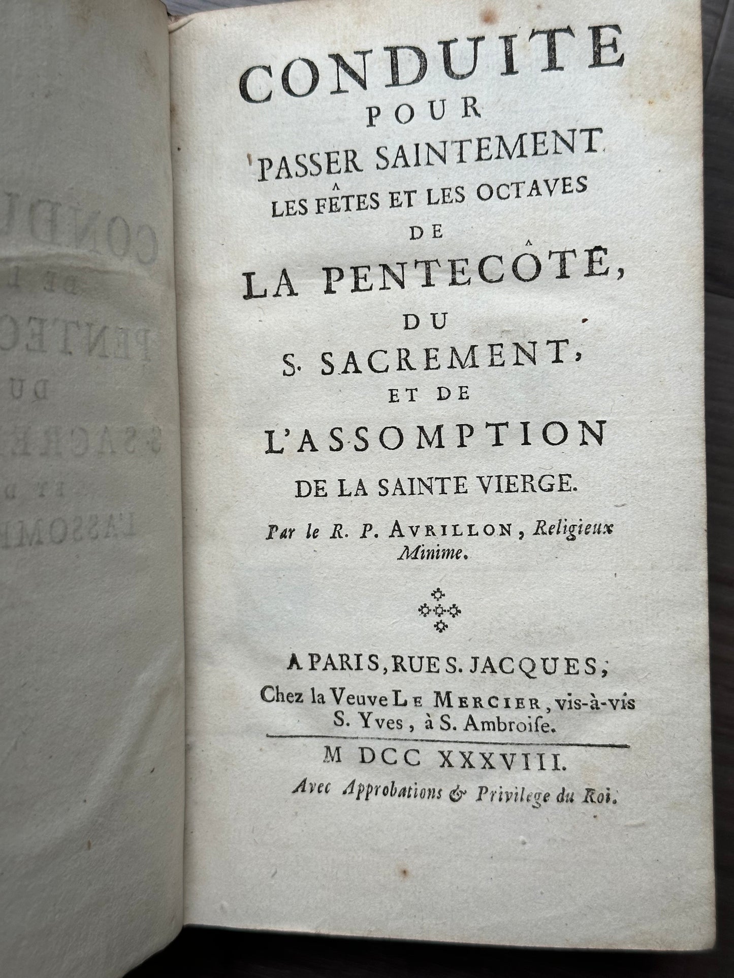 1738 French Religion Book