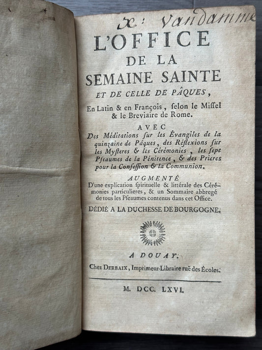 1766 French Holy Week Book