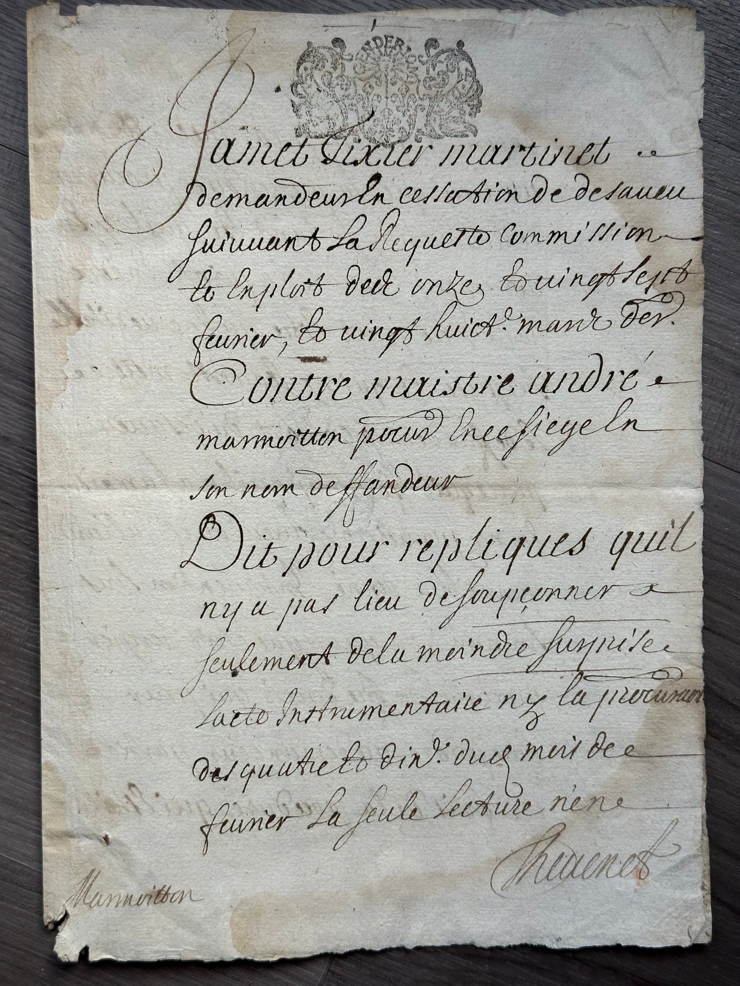 1710 French Manuscript