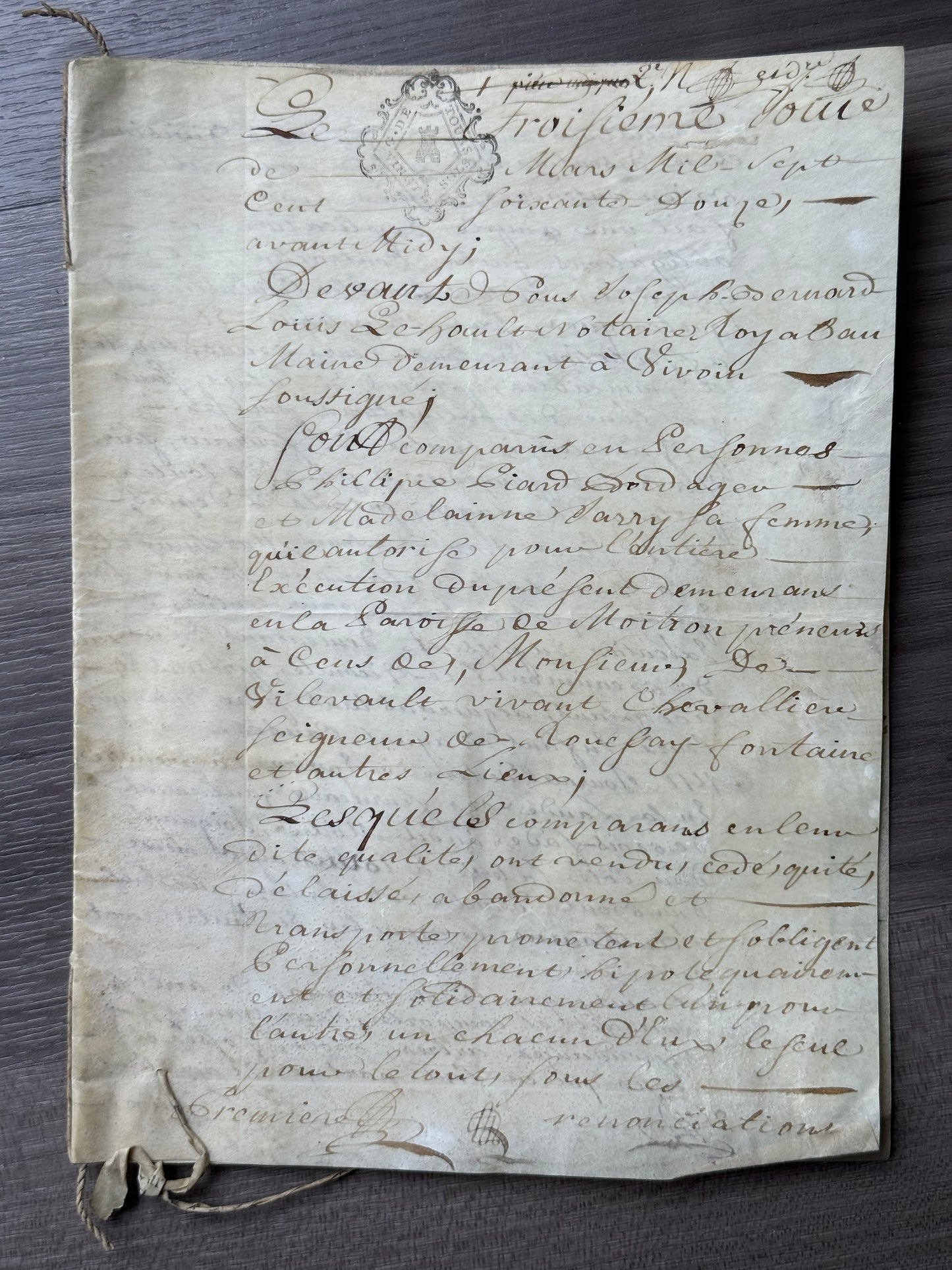 1772 French Vellum with Seal