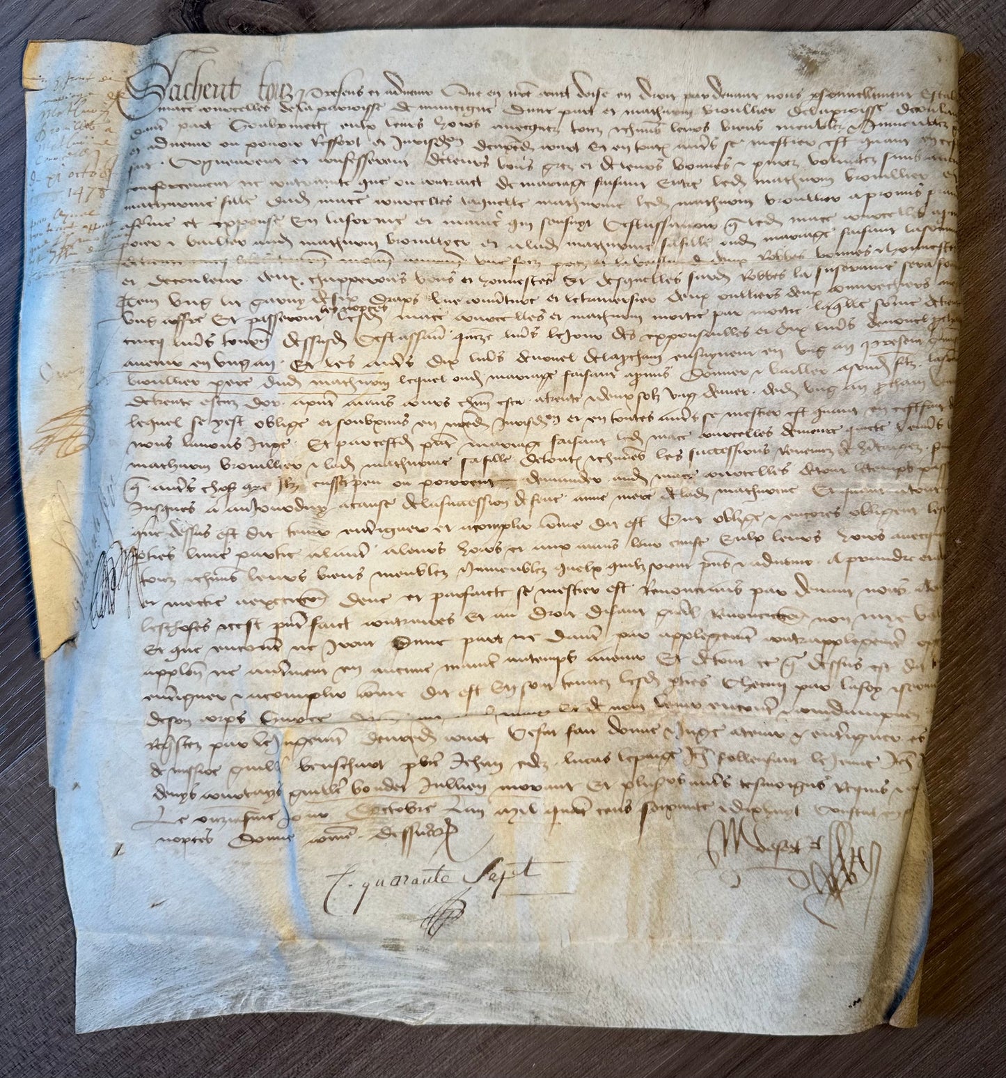 1478 French Vellum Manuscript