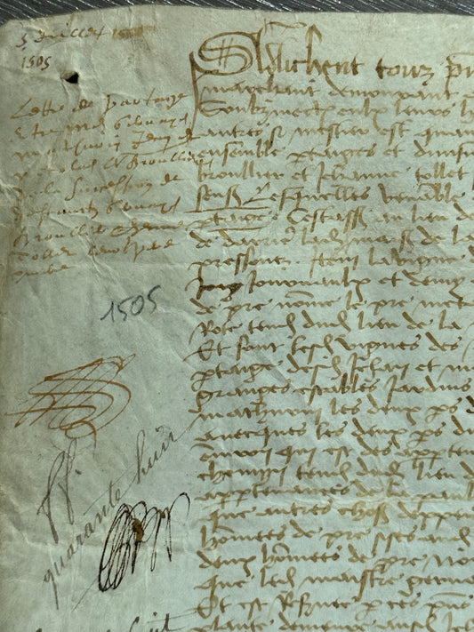 1505 Vellum Legal Manuscript