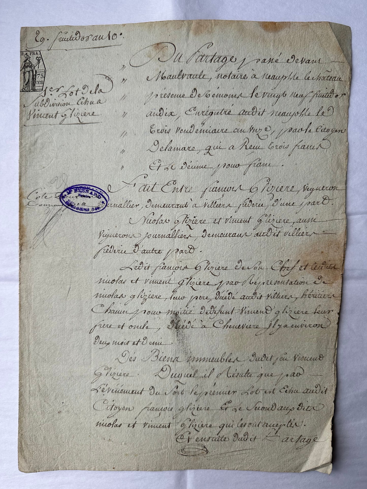 1802 French Revolution Era Legal Manuscript