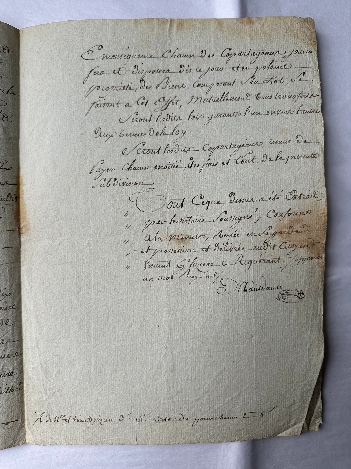 1802 French Revolution Era Legal Manuscript