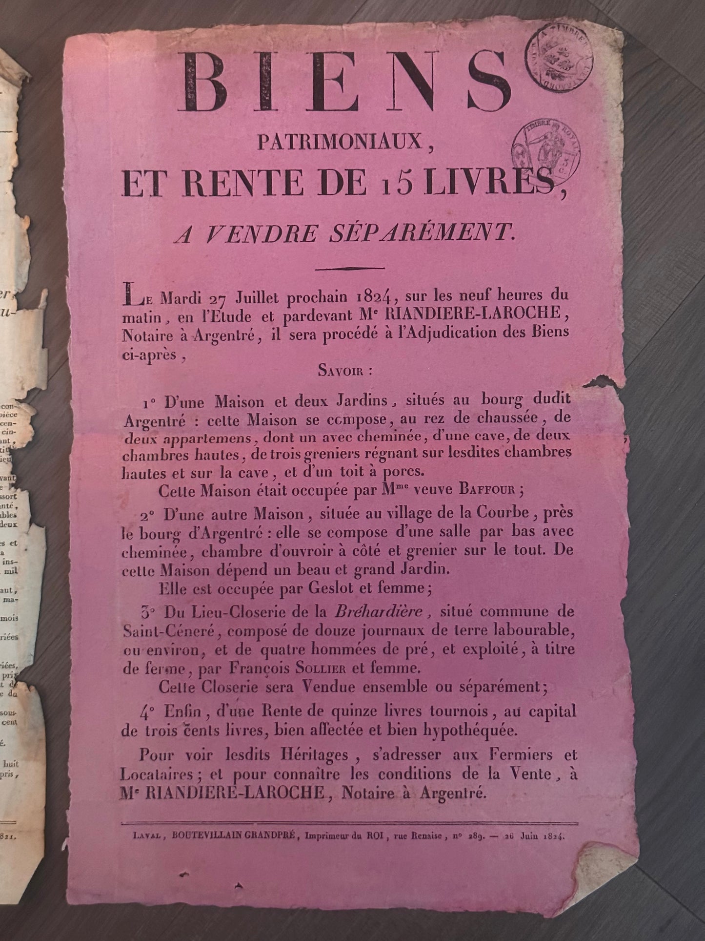 1820s Estate Sale Flyers