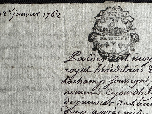 1762 French Manuscript