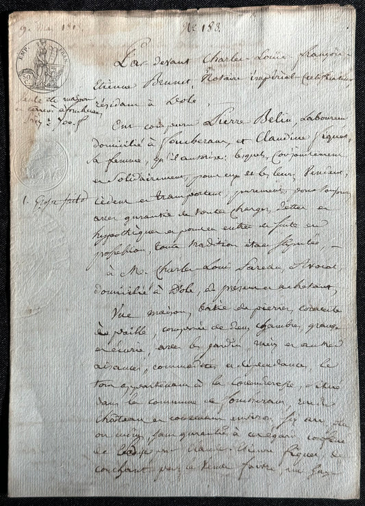 1813 Napoleonic Era French Manuscript