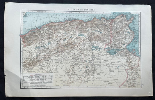 1896 Map of Tunisia and Algeria