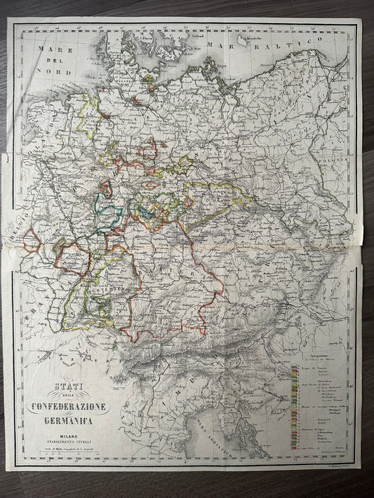 Late 19th Century Map of the German Confederation