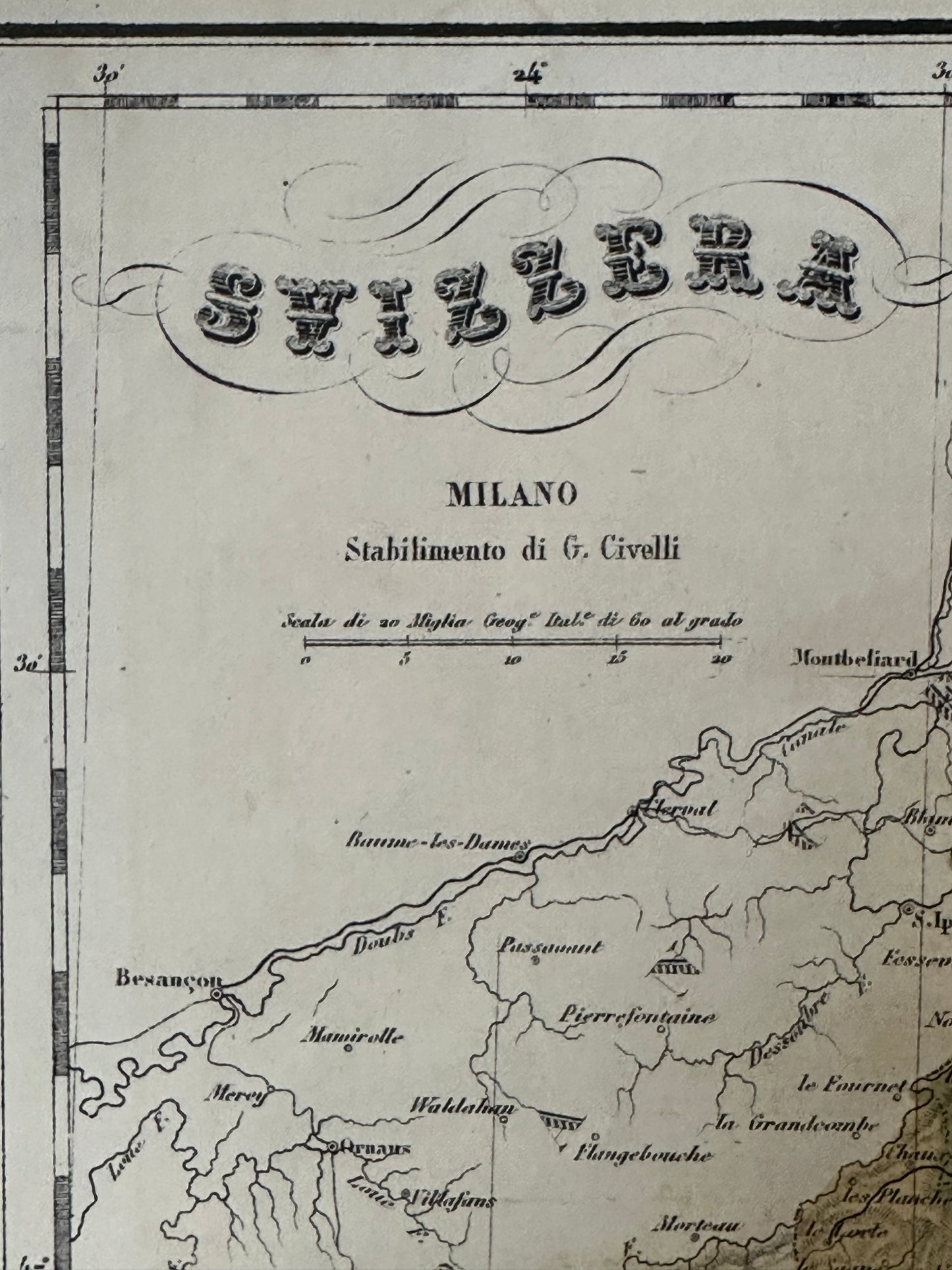 Late 19th Century Map of Switzerland