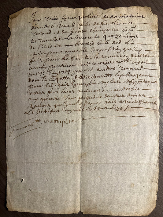 1716 French Manuscript