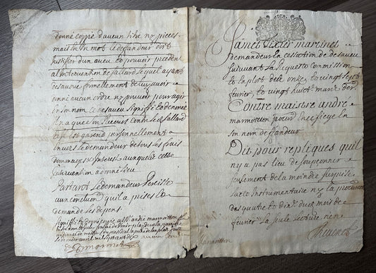 Early 18th Century French Manuscript