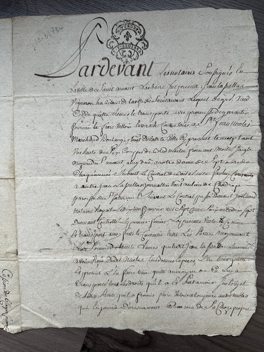 1784 French Manuscript