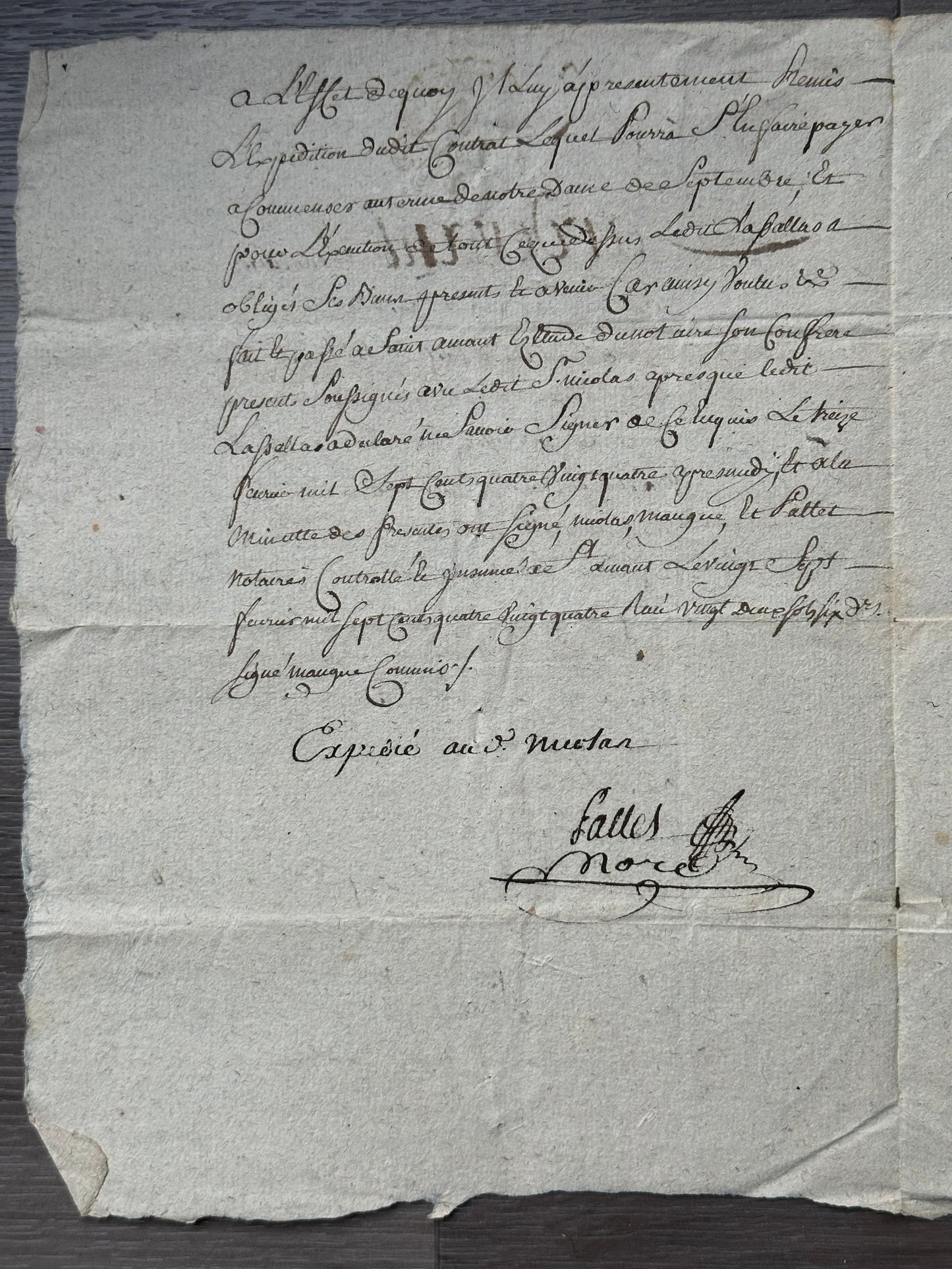 1784 French Manuscript