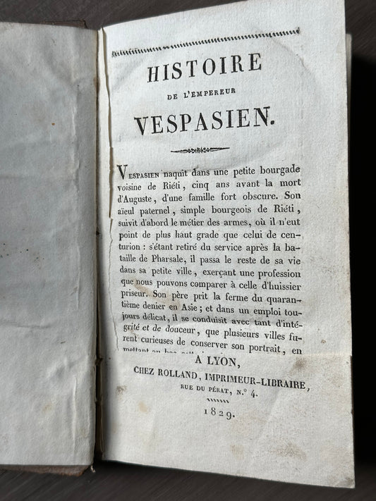 1829 History of Emperor Vespasian