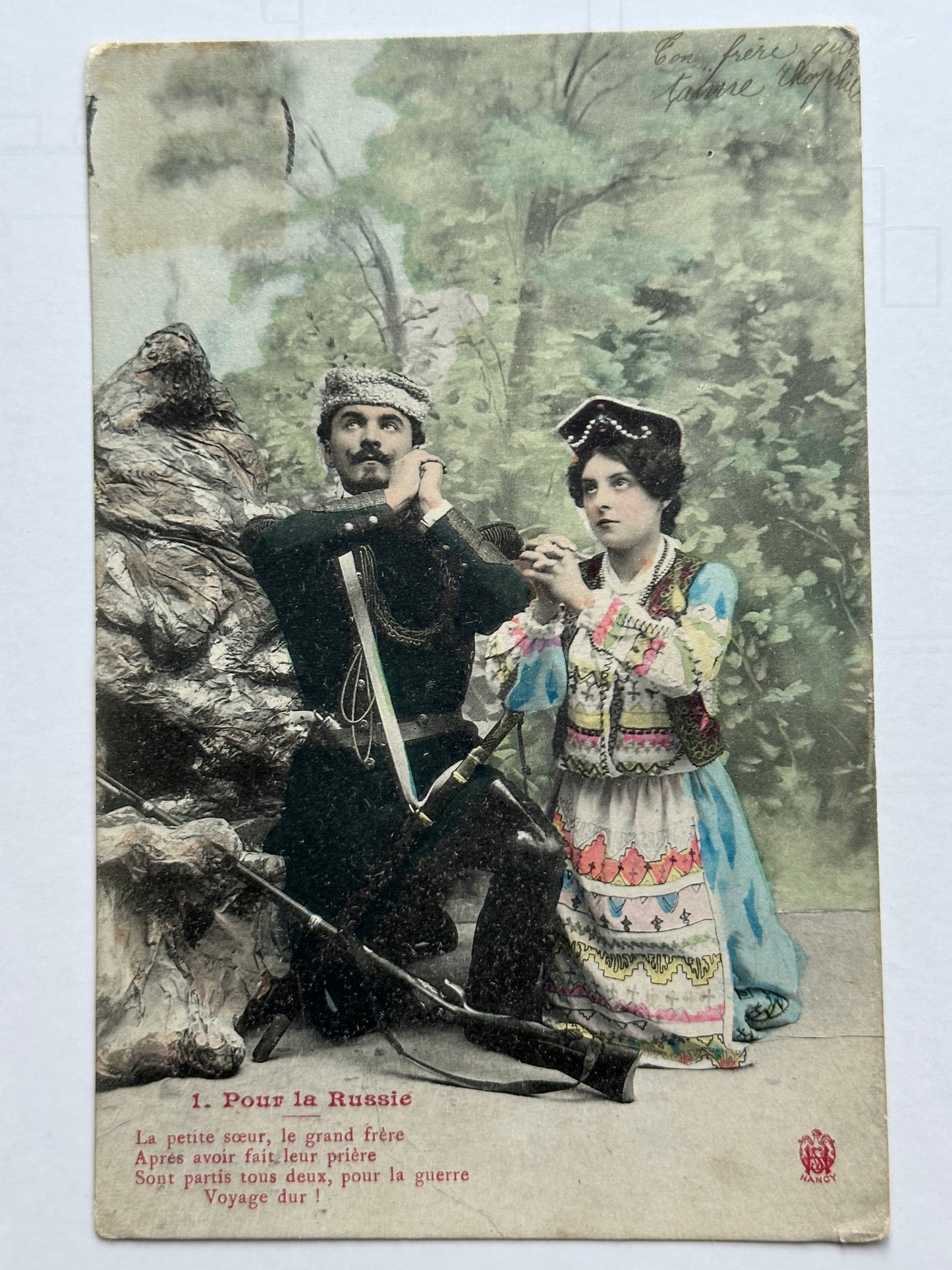 Early 20th Century French Postcards of Russian Couple