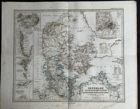 1877 Atlas Map of Denmark