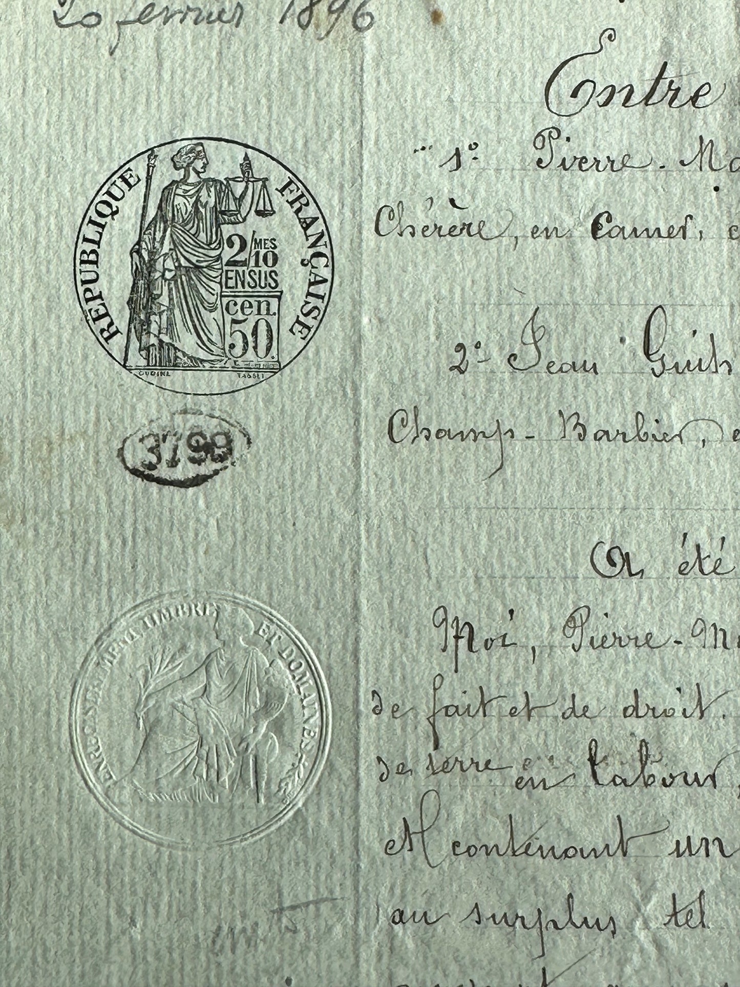 1896 French Manuscript