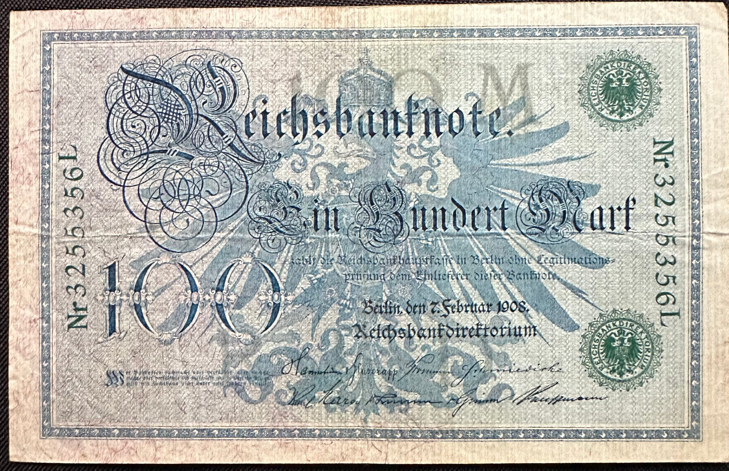 German Empire Paper Currency: 1908