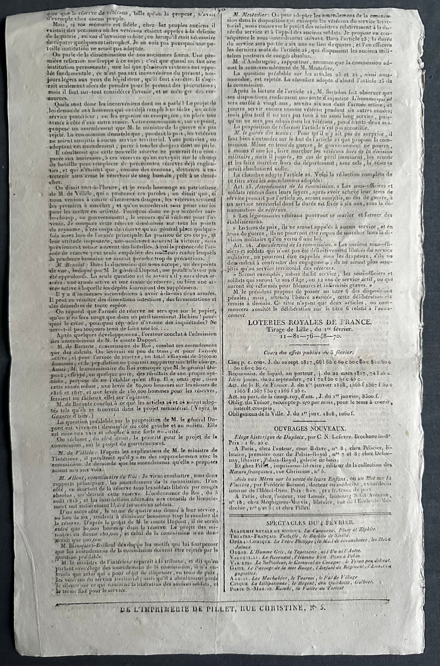 1818 Issue of Gazette de France