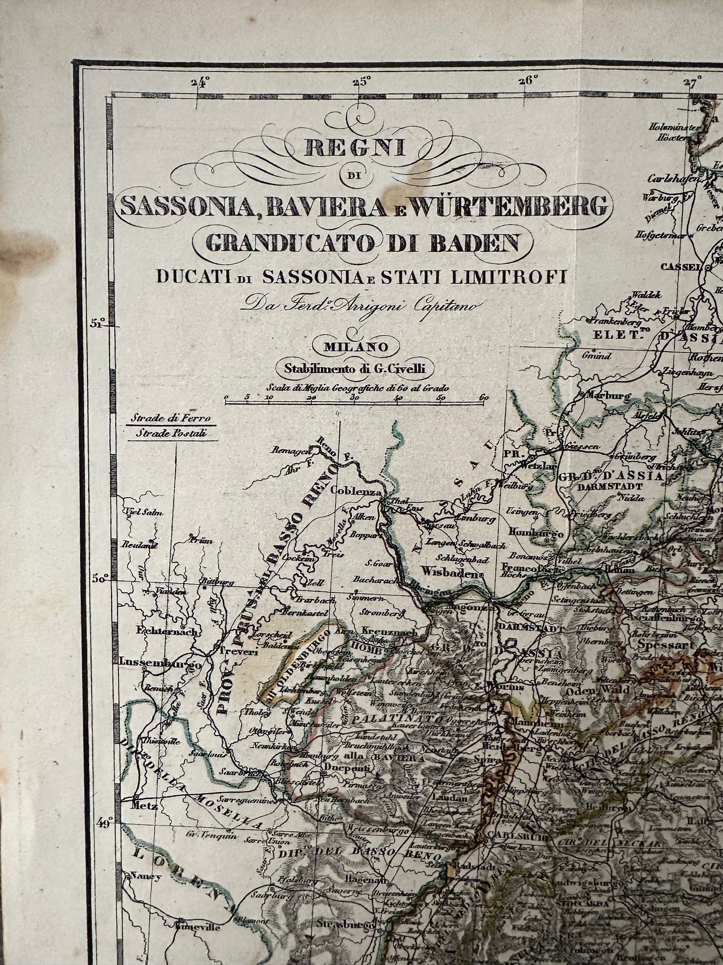 Late 19th Century Map of Southern German Kingdoms