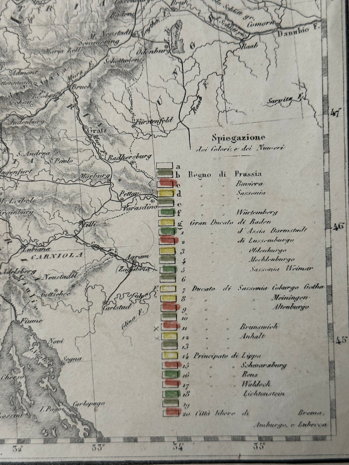 Late 19th Century Map of the German Confederation