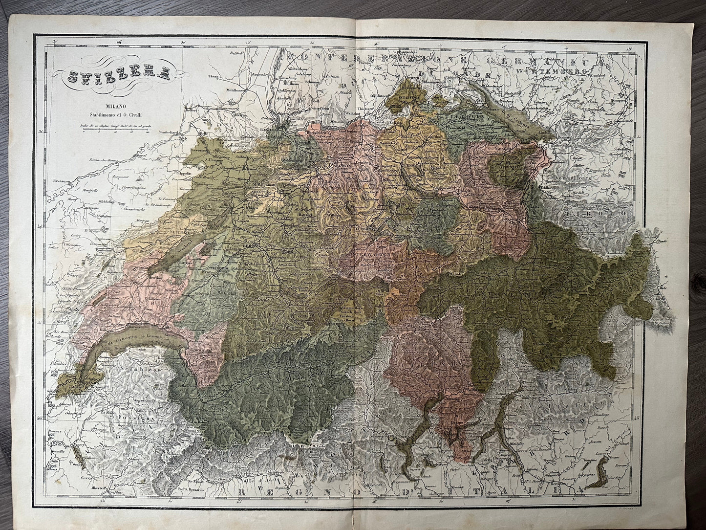 Late 19th Century Map of Switzerland