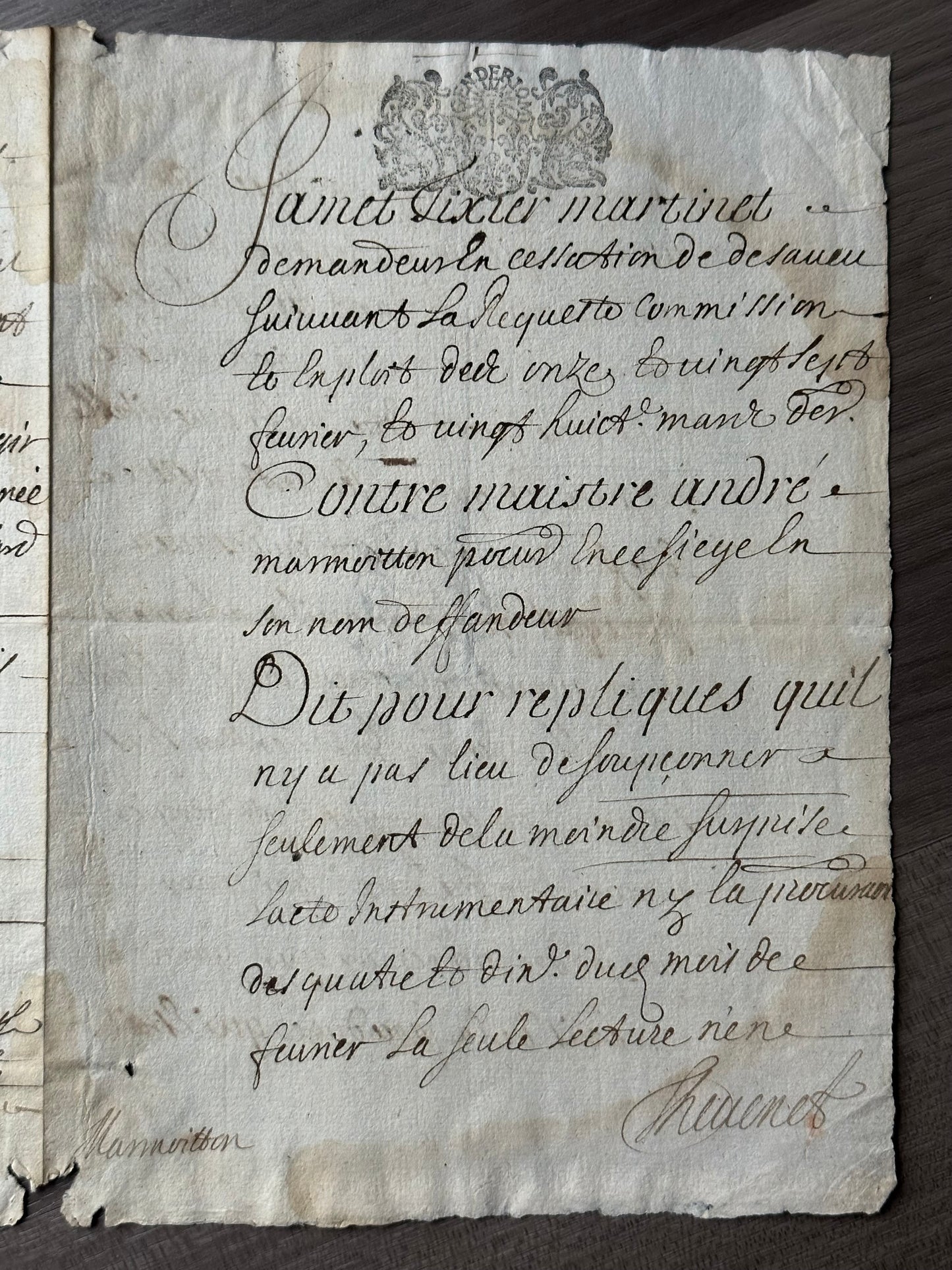 Early 18th Century French Manuscript