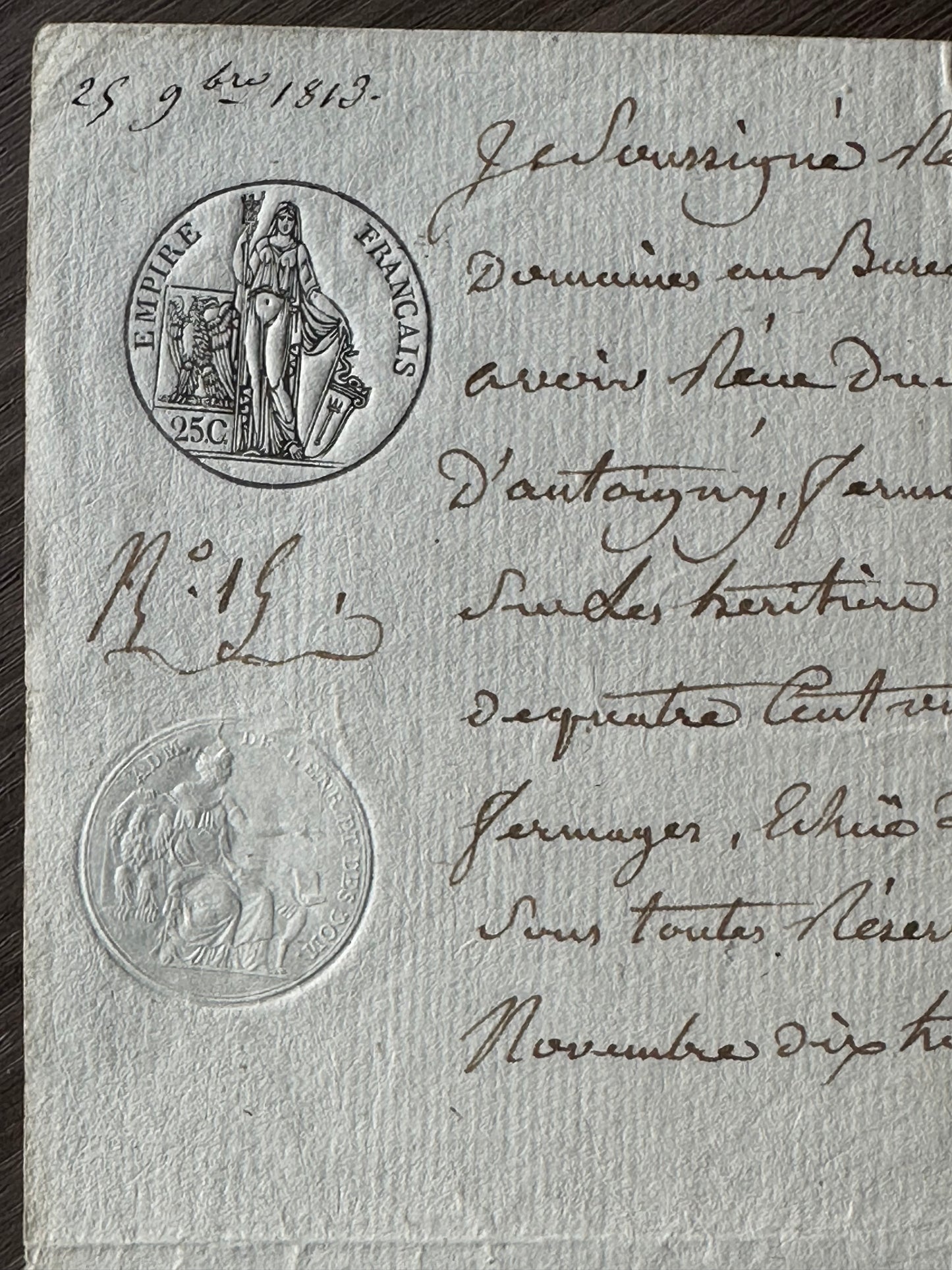 1813 French Manuscript