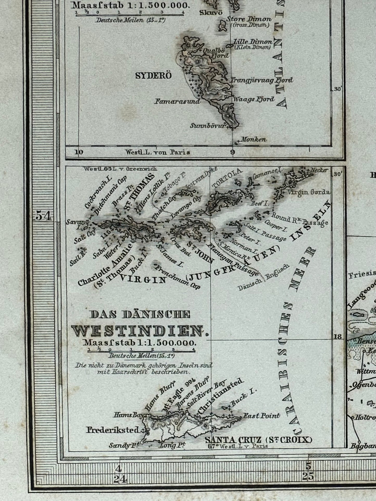 1877 Atlas Map of Denmark