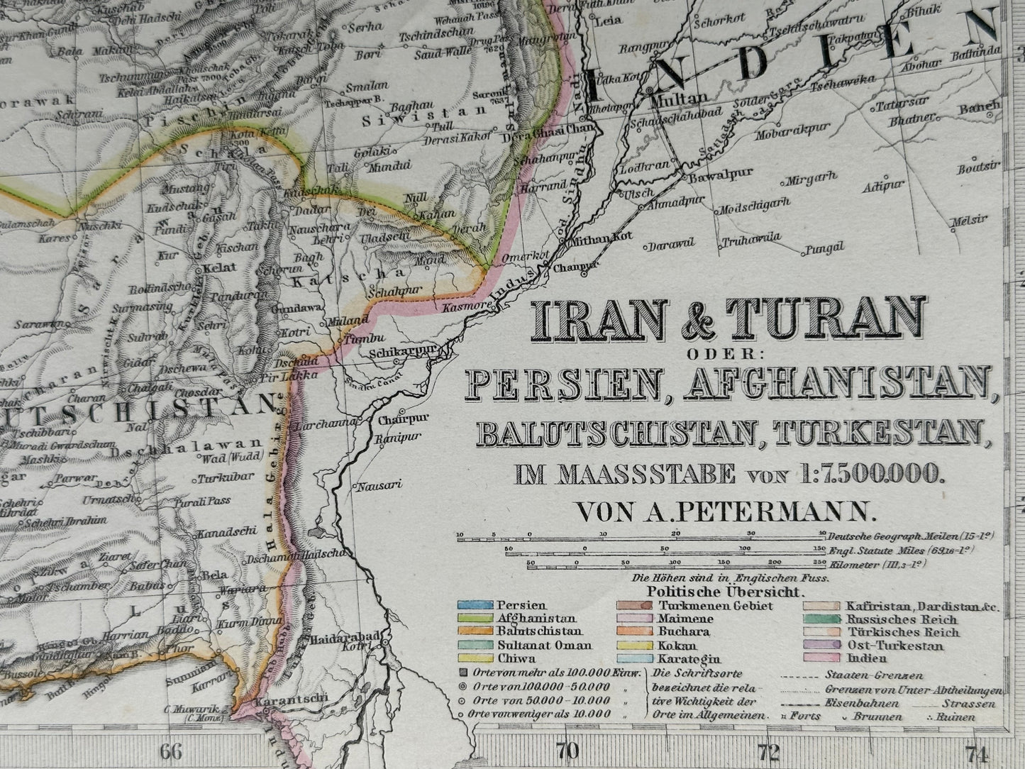 1877 Atlas Map of Iran