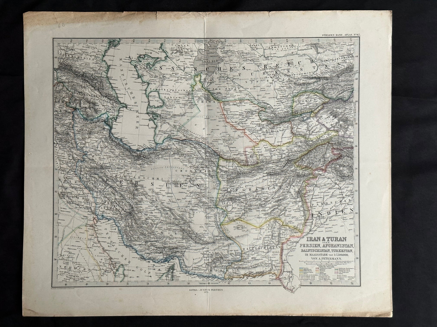 1877 Atlas Map of Iran